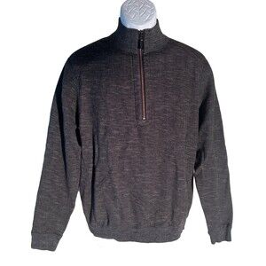 TOMMY BAHAMA Men's Long‎ Sleeve 1/2 Zip Pull-Over Sweater Shirt Black Medium